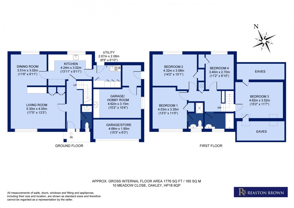 Floorplan for Meadow Close Oakley HP18