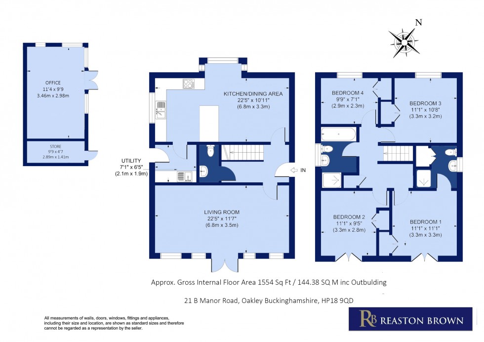 Floorplan for Oakley, Buckinghamshire, HP18