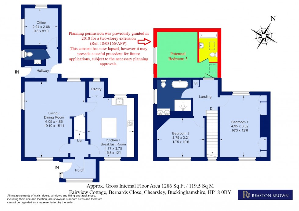 Floorplan for Chearsley, Buckinghamshire, HP18